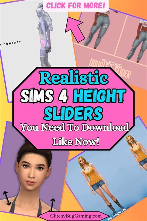 sims 4 height sliders|sims 4 realistic height.